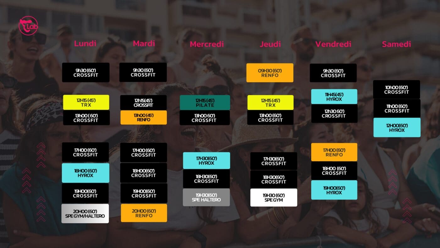 PLANNING JANVIER 2026 Planning crossift lab avril 2025